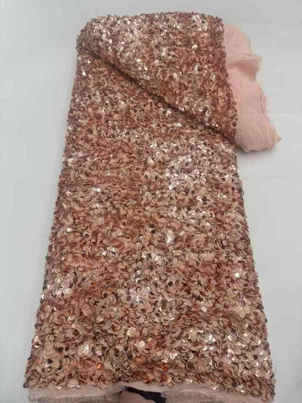 High quality lace fabric with beads and pearl net sequin lace fabric with new design wholesale price