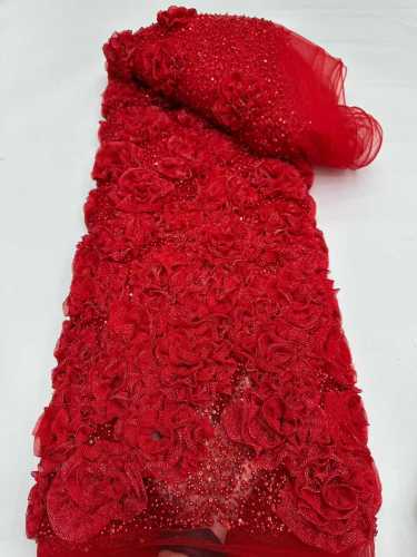 Affordable high quality lace fabric with beads pearls and sequins wedding dress lace fabric