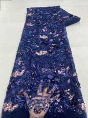 Affordable high quality lace fabric with beads pearls and sequins wedding dress lace fabric