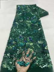 Affordable high quality lace fabric with beads pearls and sequins wedding dress lace fabric