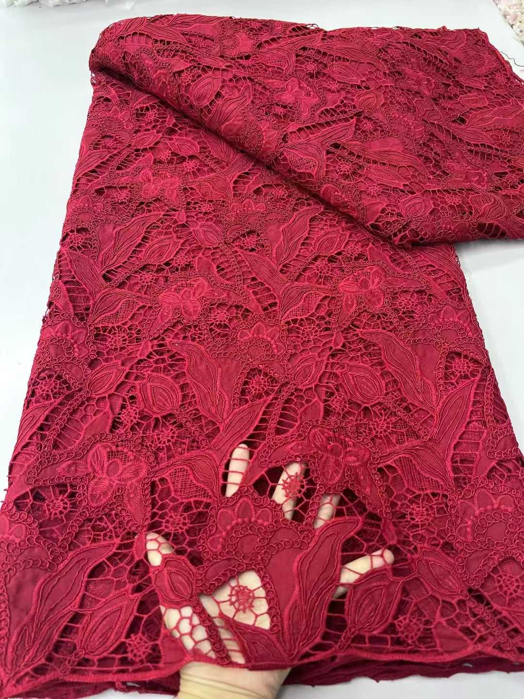 Affordable high quality lace fabric with beads pearls and sequins wedding dress lace fabric