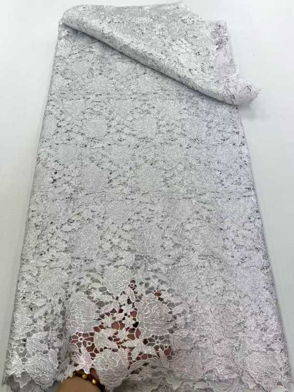 Affordable high quality lace fabric with beads pearls and sequins wedding dress lace fabric