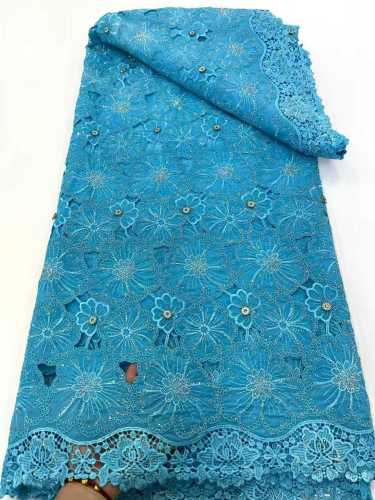 Affordable high quality lace fabric with beads pearls and sequins wedding dress lace fabric
