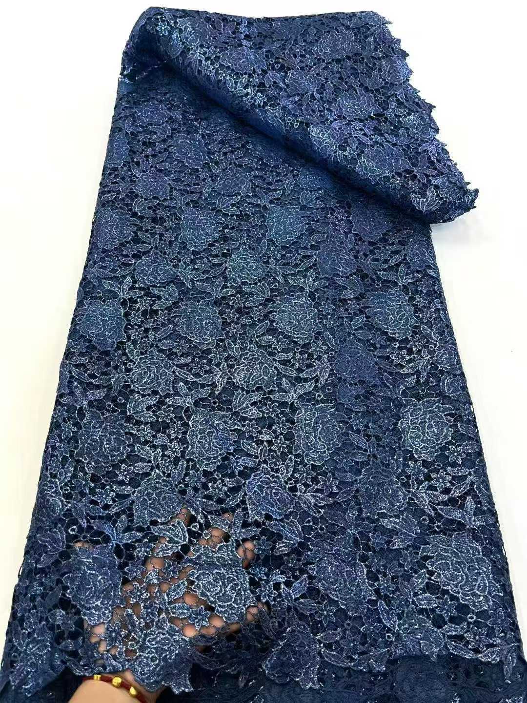 Affordable high quality lace fabric with beads pearls and sequins wedding dress lace fabric