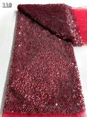 Affordable high quality lace fabric with beads pearls and sequins wedding dress lace fabric