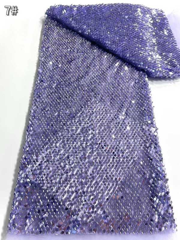 Affordable high quality lace fabric with beads pearls and sequins wedding dress lace fabric