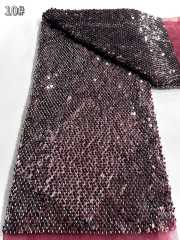 Affordable high quality lace fabric with beads pearls and sequins wedding dress lace fabric