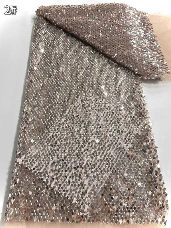 Affordable high quality lace fabric with beads pearls and sequins wedding dress lace fabric
