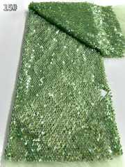 Affordable high quality lace fabric with beads pearls and sequins wedding dress lace fabric