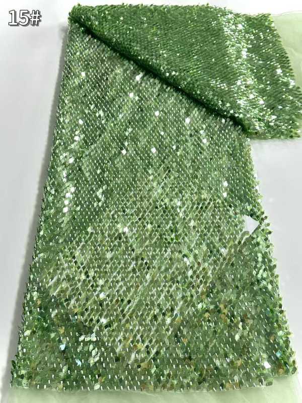Affordable high quality lace fabric with beads pearls and sequins wedding dress lace fabric