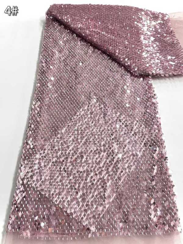 Affordable high quality lace fabric with beads pearls and sequins wedding dress lace fabric