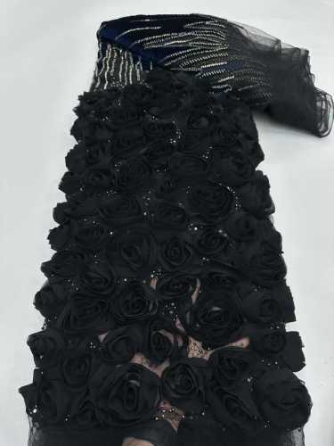 Shiny bridal tulle lace with heavy beads and pearls luxury crystal sequins lace for wedding dress