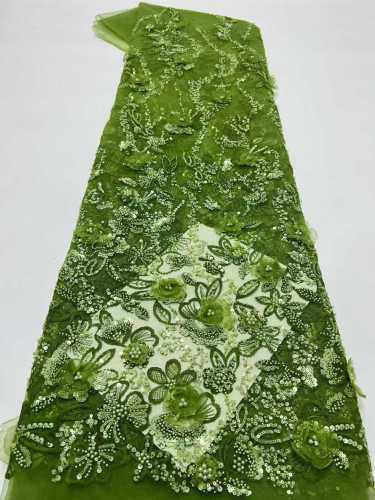 Affordable high quality lace fabric with beads pearls and sequins wedding dress lace fabric