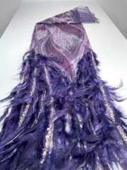 Affordable high quality lace fabric with beads pearls and sequins wedding dress lace fabric