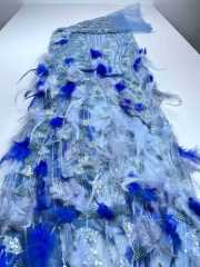 Affordable high quality lace fabric with beads pearls and sequins wedding dress lace fabric