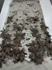 Affordable high quality lace fabric with beads pearls and sequins wedding dress lace fabric