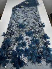 Affordable high quality lace fabric with beads pearls and sequins wedding dress lace fabric