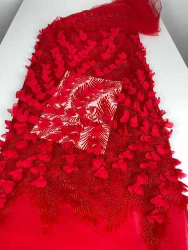 Affordable high quality lace fabric with beads pearls and sequins wedding dress lace fabric