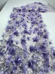 Affordable high quality lace fabric with beads pearls and sequins wedding dress lace fabric