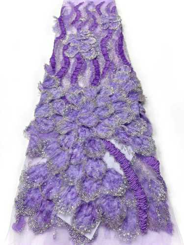 Affordable high quality lace fabric with beads pearls and sequins wedding dress lace fabric