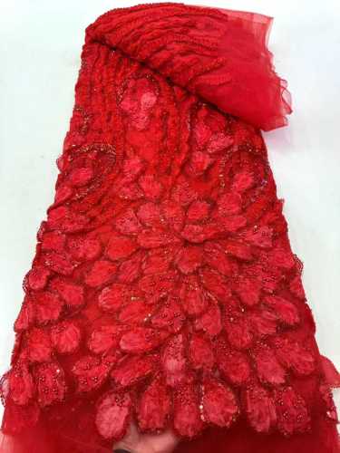 Affordable high quality lace fabric with beads pearls and sequins wedding dress lace fabric