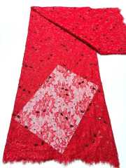 Affordable high quality lace fabric with beads pearls and sequins wedding dress lace fabric