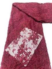 Affordable high quality lace fabric with beads pearls and sequins wedding dress lace fabric
