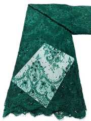 Affordable high quality lace fabric with beads pearls and sequins wedding dress lace fabric