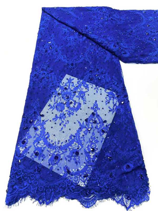 Affordable high quality lace fabric with beads pearls and sequins wedding dress lace fabric