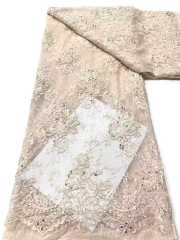 Affordable high quality lace fabric with beads pearls and sequins wedding dress lace fabric