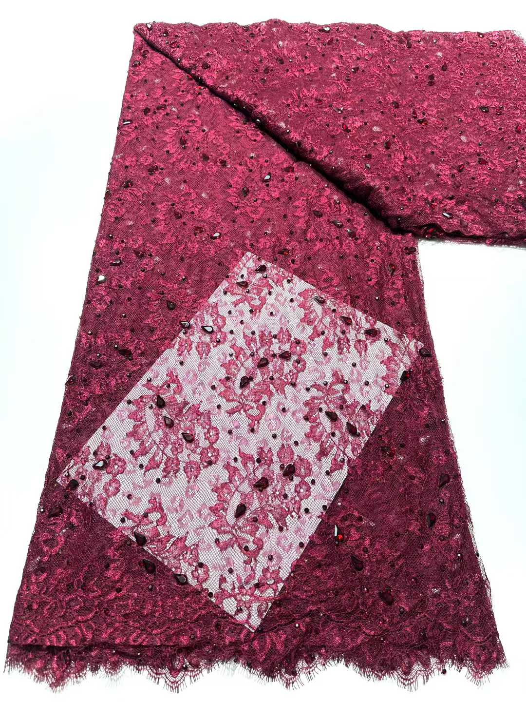 Affordable high quality lace fabric with beads pearls and sequins wedding dress lace fabric