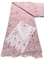 Affordable high quality lace fabric with beads pearls and sequins wedding dress lace fabric