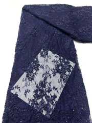Affordable high quality lace fabric with beads pearls and sequins wedding dress lace fabric