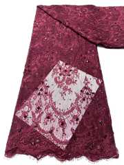 Affordable high quality lace fabric with beads pearls and sequins wedding dress lace fabric