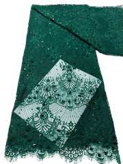 Affordable high quality lace fabric with beads pearls and sequins wedding dress lace fabric