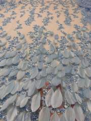 Affordable high quality lace fabric with beads pearls and sequins wedding dress lace fabric