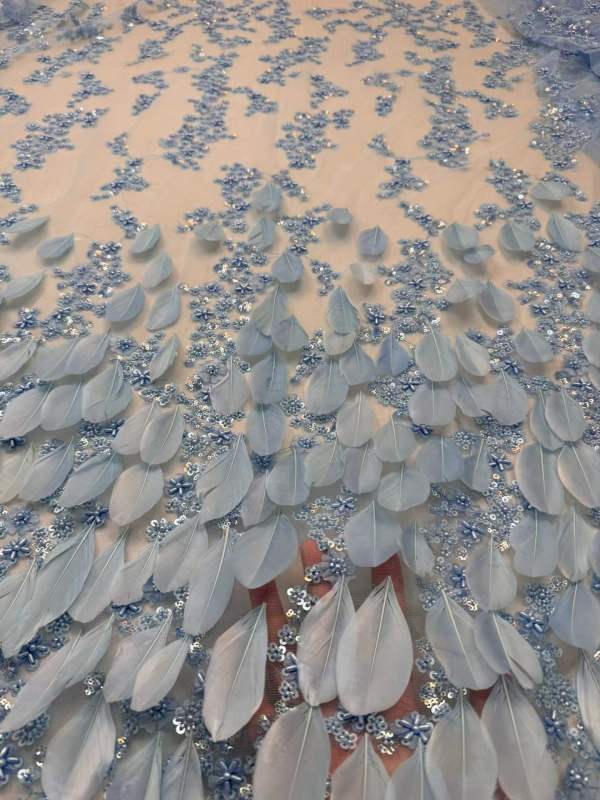 Affordable high quality lace fabric with beads pearls and sequins wedding dress lace fabric