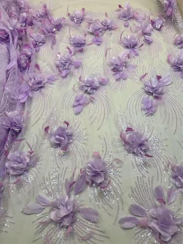 Affordable high quality lace fabric with beads pearls and sequins wedding dress lace fabric