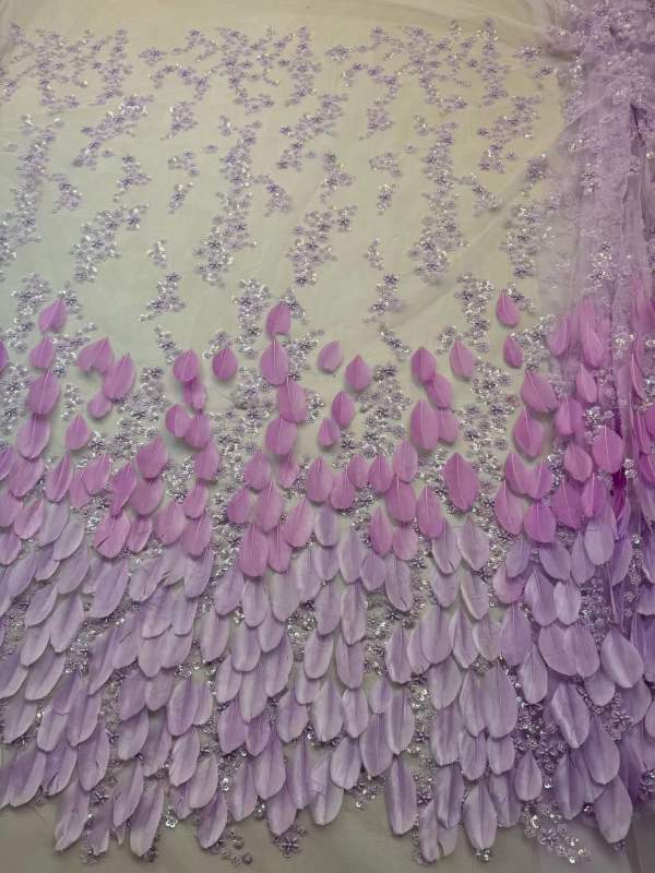 Affordable high quality lace fabric with beads pearls and sequins wedding dress lace fabric