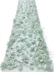 Affordable high quality lace fabric with beads pearls and sequins wedding dress lace fabric