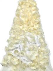 Affordable high quality lace fabric with beads pearls and sequins wedding dress lace fabric