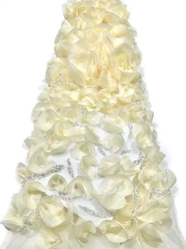 Affordable high quality lace fabric with beads pearls and sequins wedding dress lace fabric