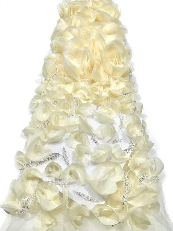 Affordable high quality lace fabric with beads pearls and sequins wedding dress lace fabric