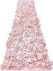 Affordable high quality lace fabric with beads pearls and sequins wedding dress lace fabric