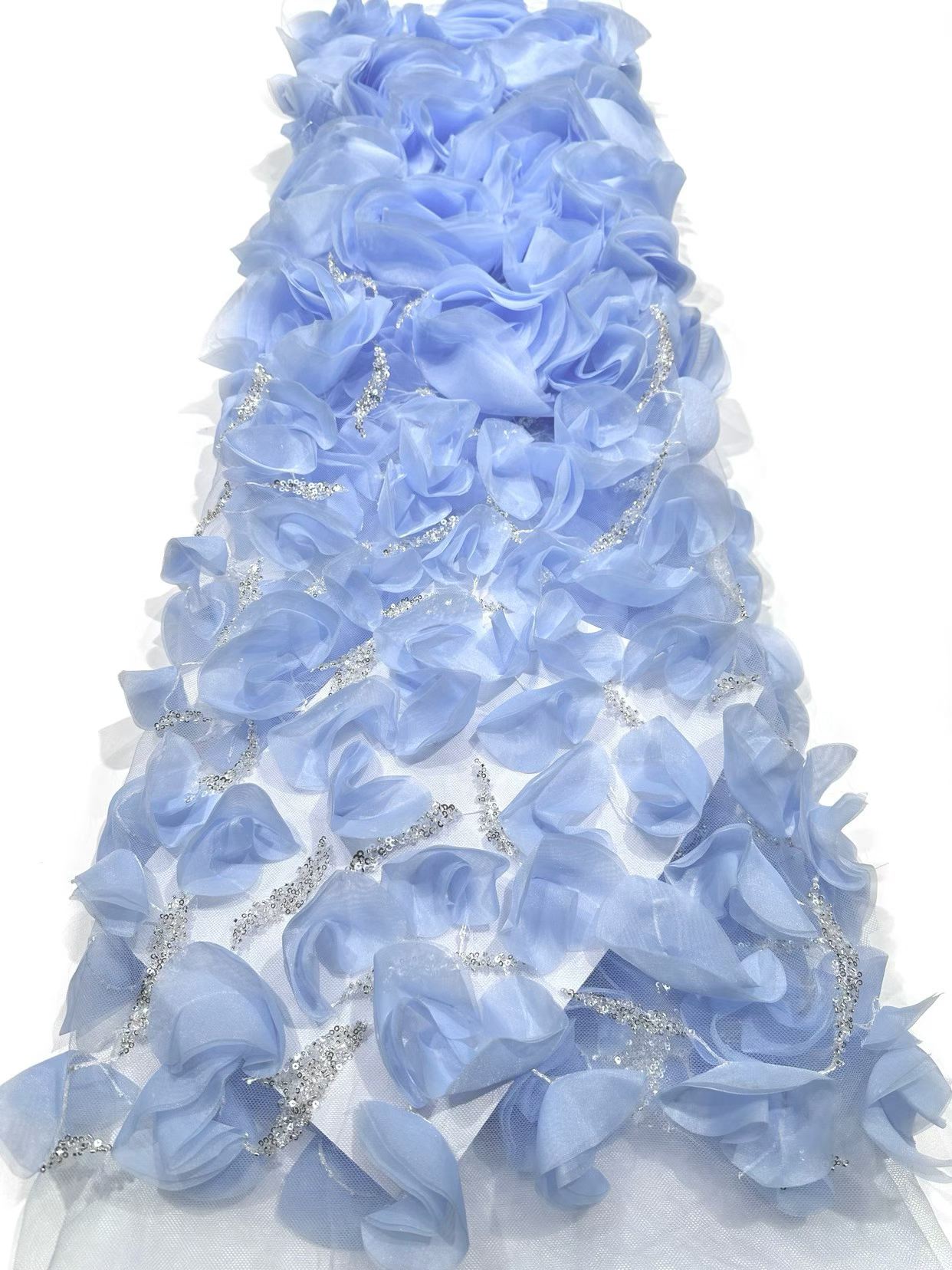 Affordable high quality lace fabric with beads pearls and sequins wedding dress lace fabric