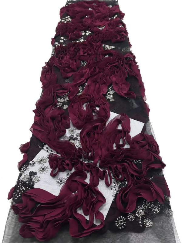 Affordable high quality lace fabric with beads pearls and sequins wedding dress lace fabric