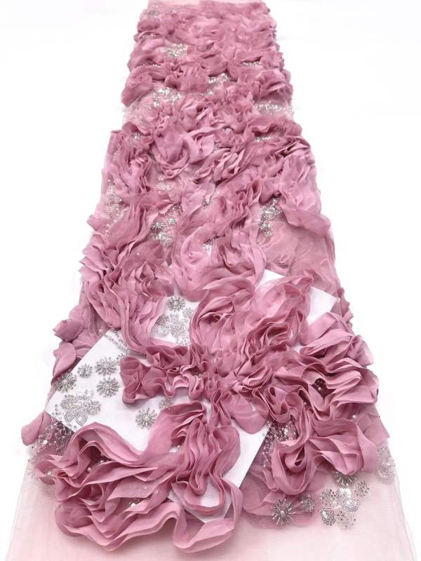 Affordable high quality lace fabric with beads pearls and sequins wedding dress lace fabric