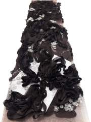 Affordable high quality lace fabric with beads pearls and sequins wedding dress lace fabric