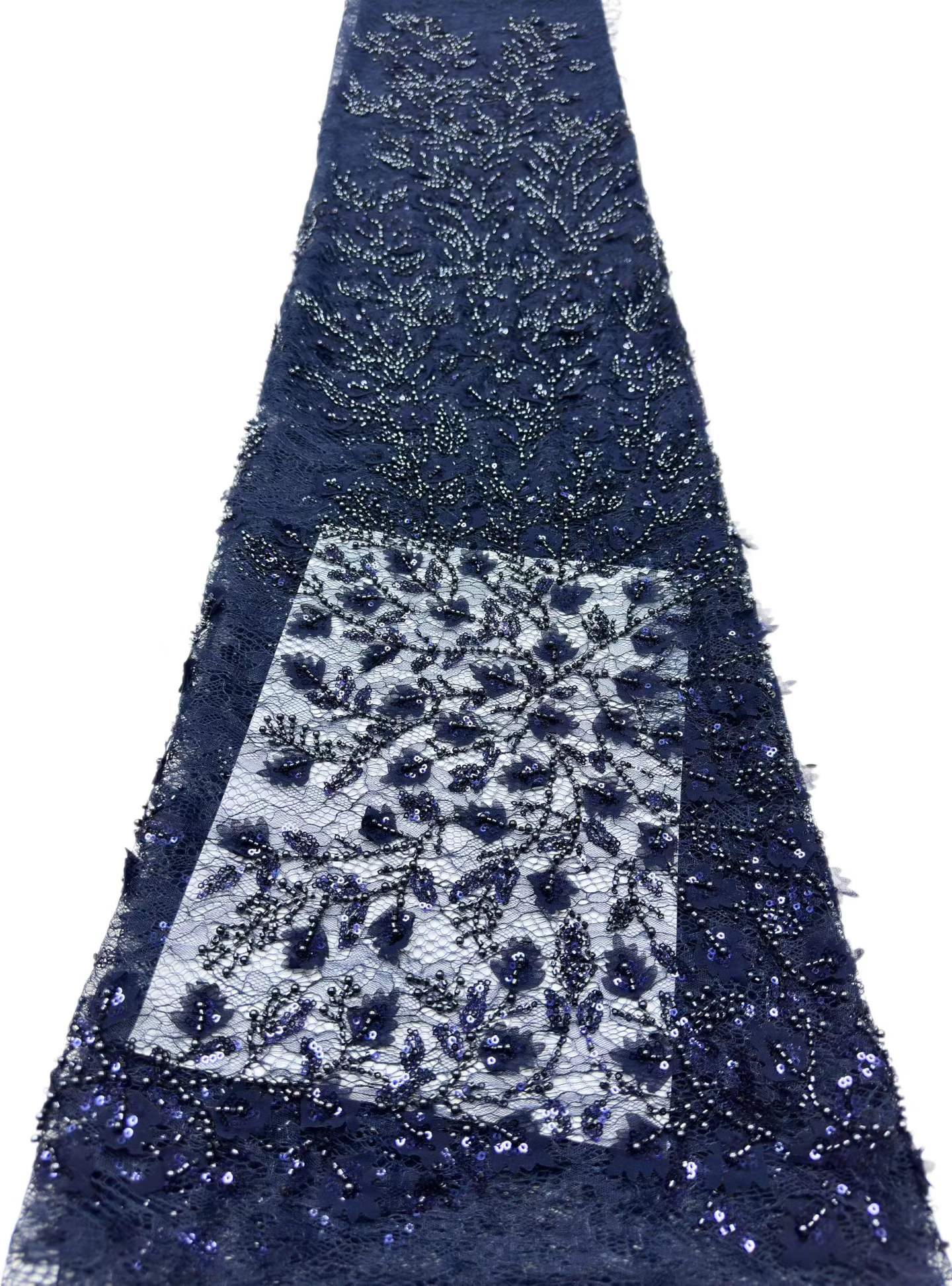 Affordable high quality lace fabric with beads pearls and sequins wedding dress lace fabric