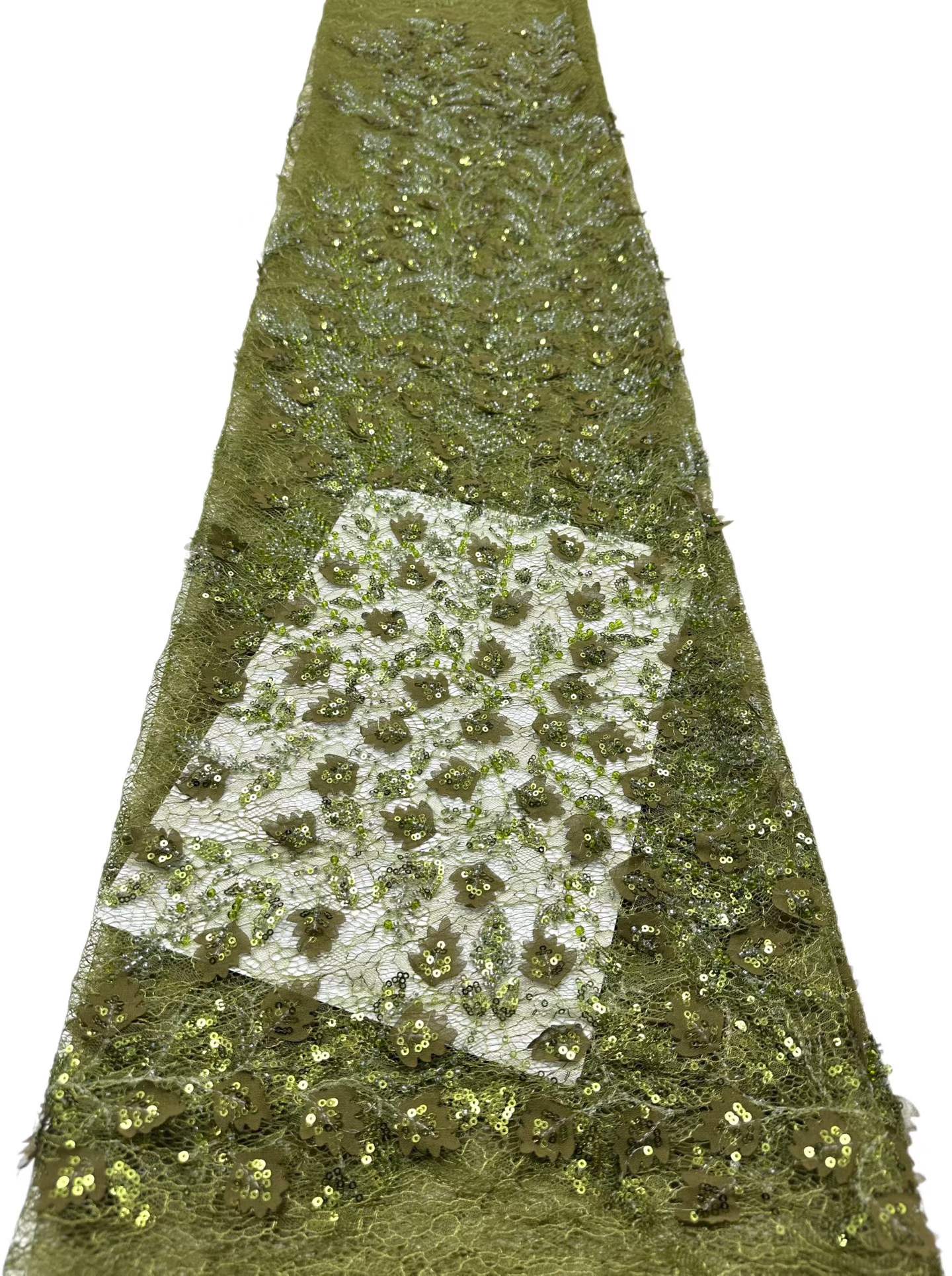 Affordable high quality lace fabric with beads pearls and sequins wedding dress lace fabric